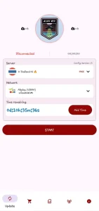 اسکرین شات صفحه اتصال و دکمه استارت فیلترشکن پرسرعت و قوی اندروید Alien VPN