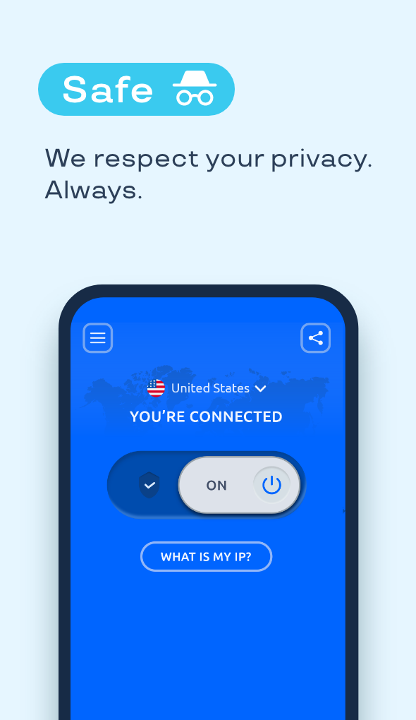دکمه اتصال سریع فیلترشکن قوی و بدون قطعی VPN برای گوشی
