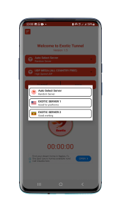 اسکرین شات لیست سرورها و تنظیمات پروتکل V2Ray در فیلترشکن قوی و پرسرعت برای گوشی شیائومی