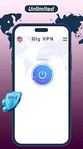 رابط کاربری و دکمه اتصال تککلیکه در فیلتر شکن VPN رایگان