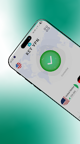 رابط کاربری فیلتر شکن قوی و بدون قطعی کلید در حالت متصل (Connected) با دکمه اتصال تک لمسی