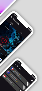 صفحه انتخاب سرورهای MavenX VPN در اندروید شامل لیست سرورهای جهانی برای اتصال سریع و استفاده از فیلترشکن قوی و پرسرعت