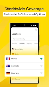 لیست سرورهای پرسرعت فیلترشکن Comet VPN برای گوشیهای سامسونگ