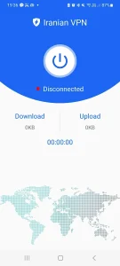 صفحه اصلی اپلیکیشن فیلترشکن قوی VPN رایگان و سریع برای گوشی اندروید در وضعیت اتصال موفق
