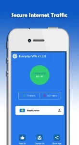 صفحه اتصال موفق و فعال فیلترشکن VPN رایگان برای اندروید با اتصال هوشمند و بدون قطعی