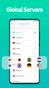 لیست سرورها و کشورهای خارجی در فیلتر شکن با قابلیت انتخاب کشور و آی پی ثابت Fast VPN