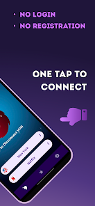 رابط کاربری اپلیکیشن Free VPN در گوشی اندروید که دکمه بزرگ اتصال یکلمسی را نشان میدهد.
