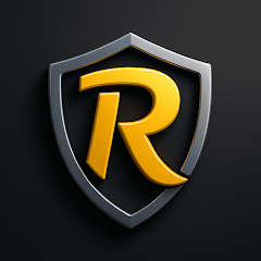 آیکون رسمی برنامه Ravo VPN به عنوان نماد فیلتر شکن قوی برای گوشی اندروید با سپر امنیتی آبی رنگ