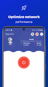 رابط کاربری و دکمه اتصال در فیلترشکن VPN رایگان برای اندروید پیش از وصل شدن
