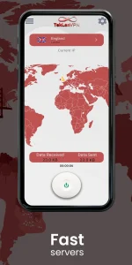 محیط برنامه و صفحه اتصال فیلتر شکن قوی رایگان همراه اول و ایرانسل پرسرعت TekLan VPN