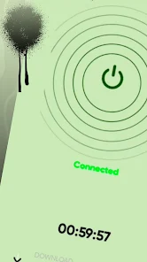 نمای دکمه اتصال در رابط کاربری اپلیکیشن Wasabi VPN به عنوان فیلتر شکن قوی فعال برای ایرانسل در اندروید