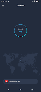دکمه اتصال یک کلیکی فیلتر شکن قوی Zaha VPN برای همراه اول و ایرانسل